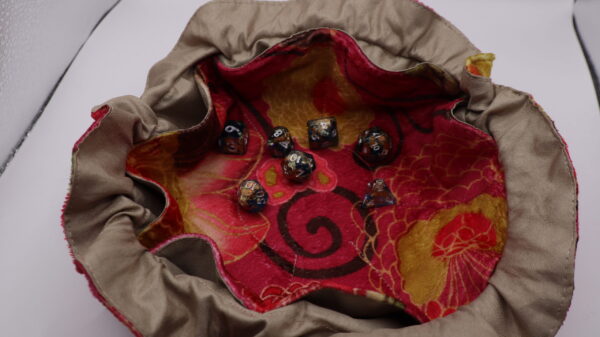 Pink Flowers Dice Bag - Large