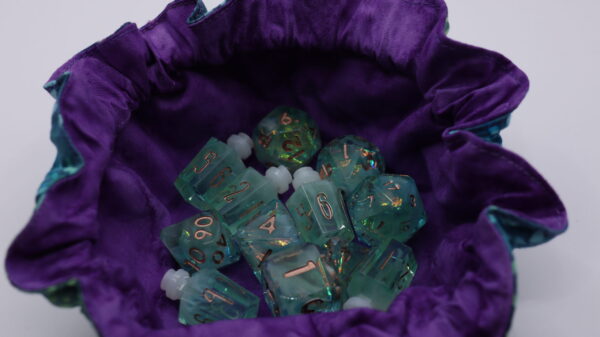 Teal Purple Dice Bag - Small