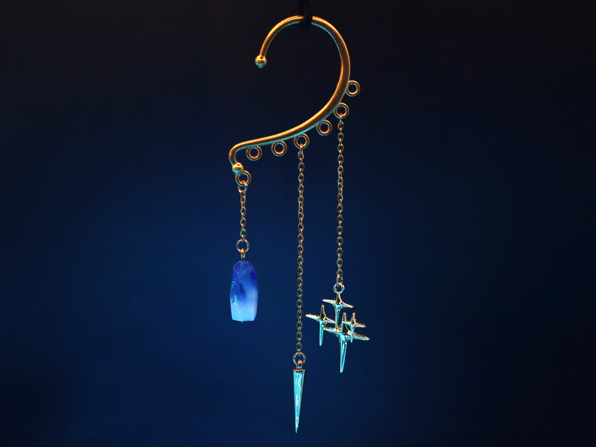 Ear Cuff Decorations: Crystal, Cone, and Stars