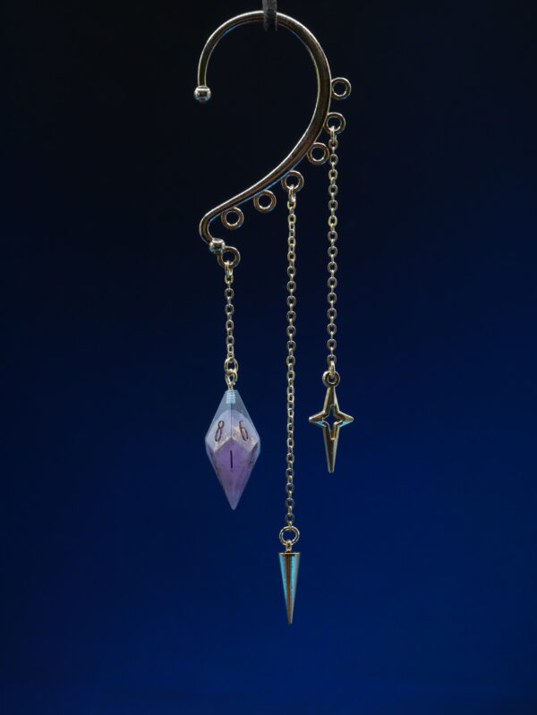 Ear Cuff D10 KC Gold - Light Blue Purple
