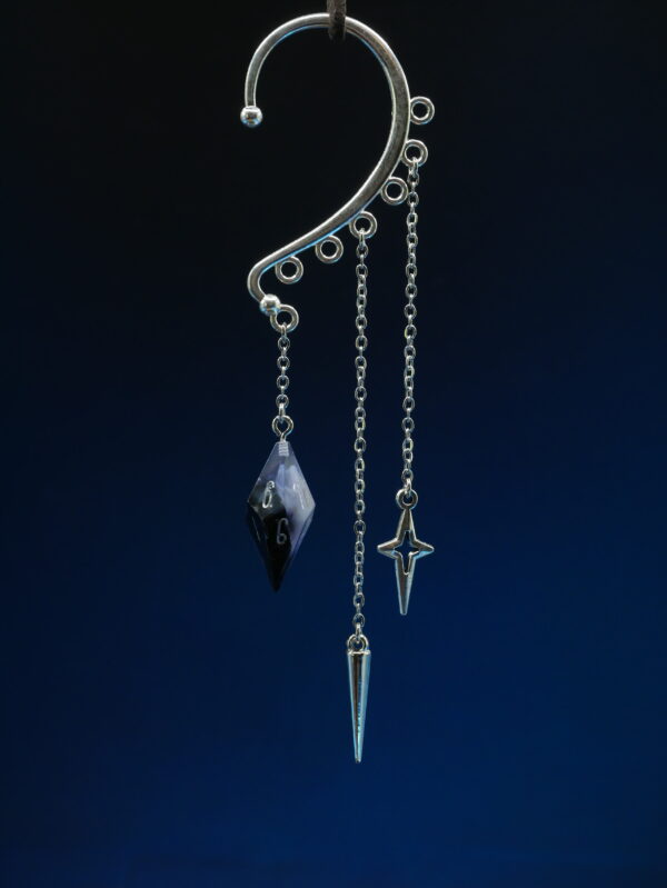 Ear Cuff D10 Silver - Indigo Black