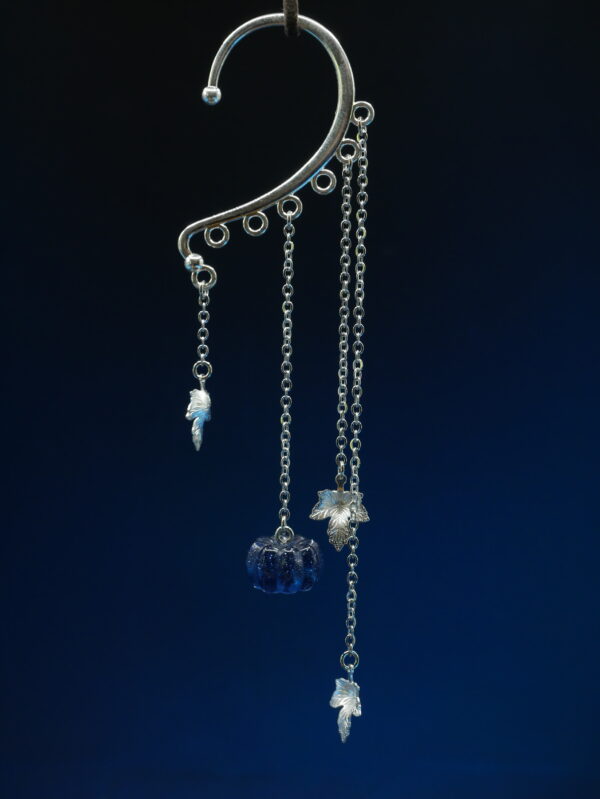 Ear Cuff Pumpkin Silver - Dark Blue