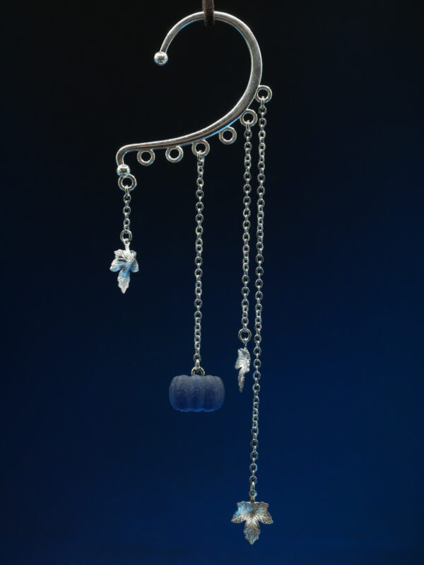 Ear Cuff Pumpkin Silver - Dark Blue Matte (2) Ear Cuff Pumpkin Silver - Dark Blue Matte