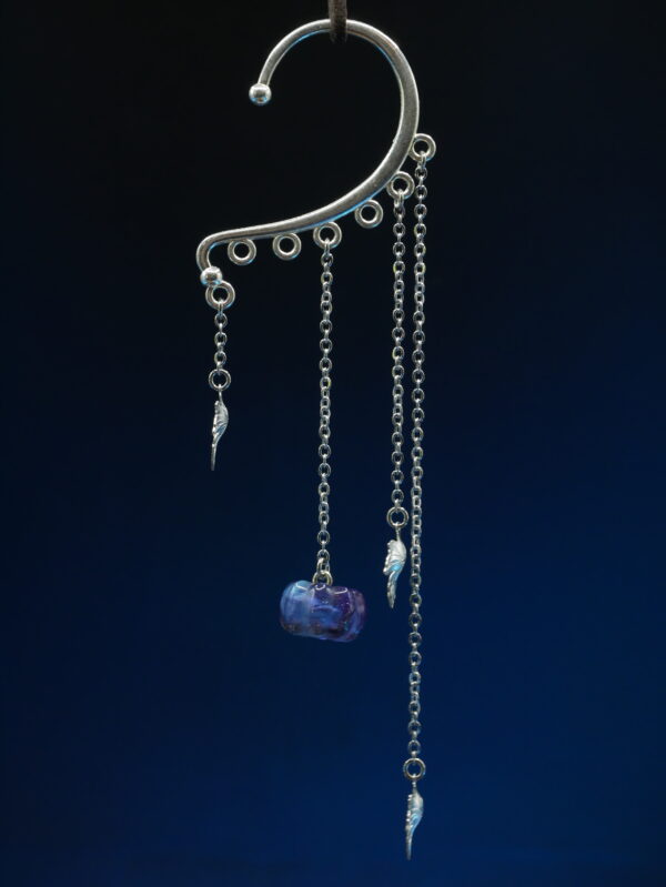 Ear Cuff Pumpkin Silver - Purple