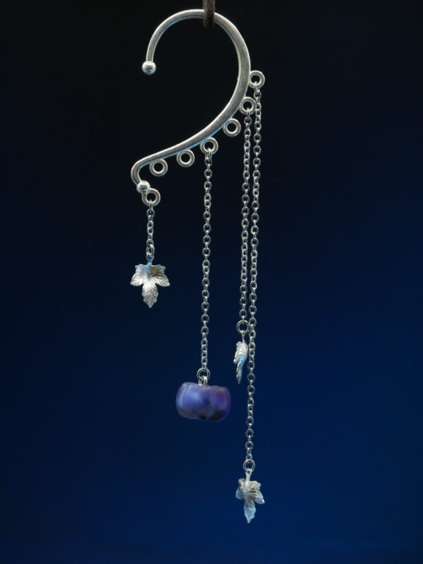Ear Cuff Pumpkin Silver - Purple Matte (2) Ear Cuff Pumpkin Silver - Purple Matte