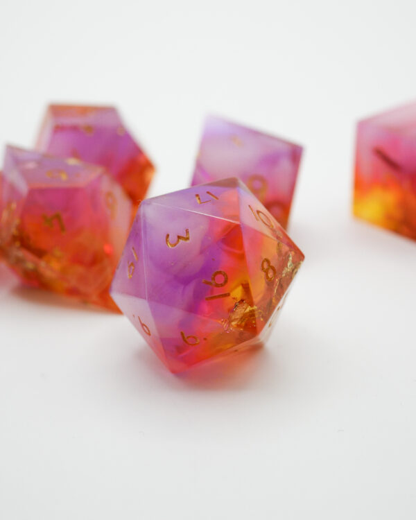 Dice Set - Sonnet Sunset (3) Dice - Sunset Sonnet