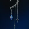 Ear Cuff D10 Silver - Blue Red Small