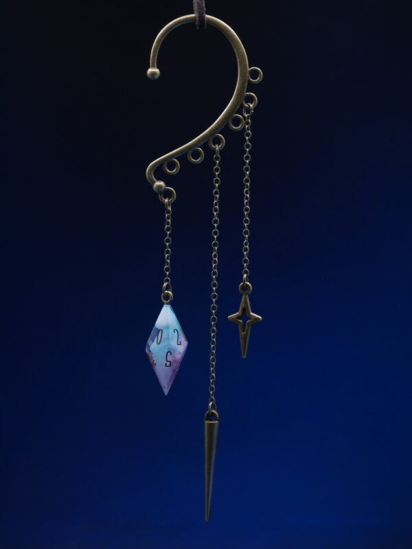 Ear Cuff D10 Bronze - Blue Pink