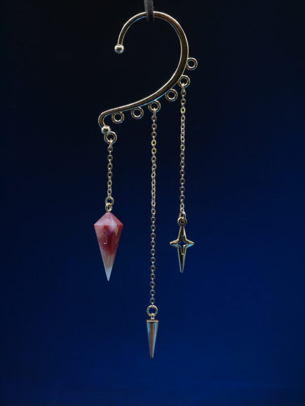 Ear Cuff D4 KC Gold - White Red Matte