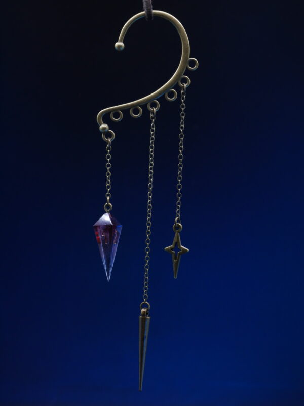 Ear Cuff D4 Bronze - Blue Red