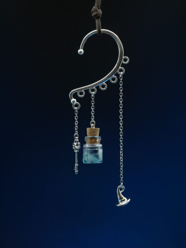 Ear Cuff Potion Silver - Stormy Blue