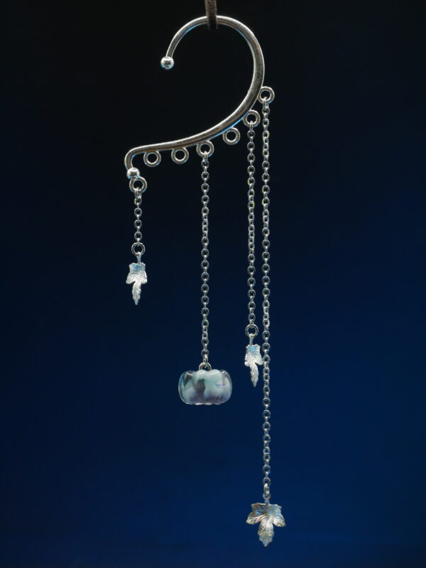 JUL-PUMP-01 Ear Cuff Pumpkin Silver - Blue Pink Ear Cuff Pumpkin Silver - Blue Pink