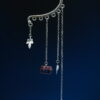 Ear Cuff Pumpkin Silver - Blue Red