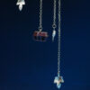 Ear Cuff Pumpkin Silver - Blue Red