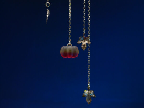 JUL-PUMP-04 Ear Cuff Pumpkin KC Gold - Orange Red Matte (2) Ear Cuff Pumpkin KC Gold - Orange Red Matte
